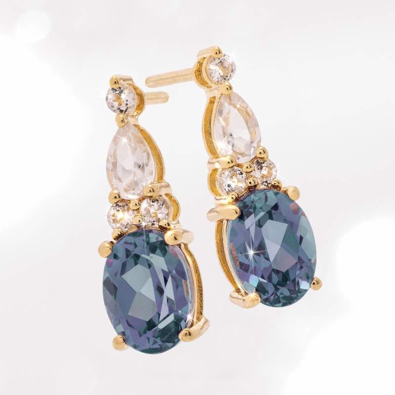 Moonlight Alexandrite Earrings (3-5/8 ctw)