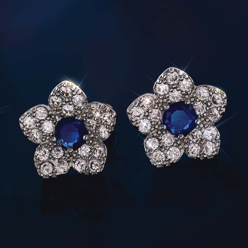 Winter's Bloom Earrings (blue)
