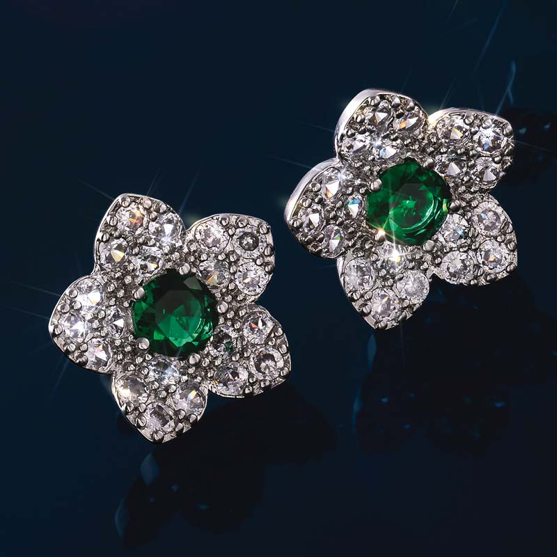 Winter's Bloom Earrings (green)