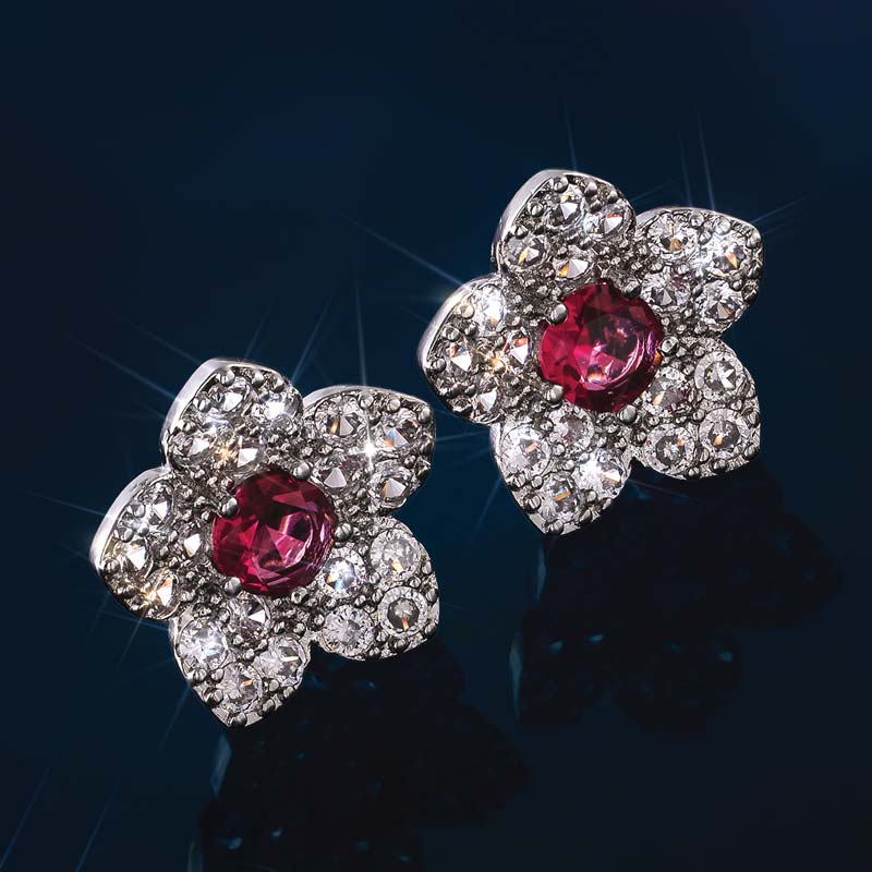 Winter's Bloom Earrings (red)