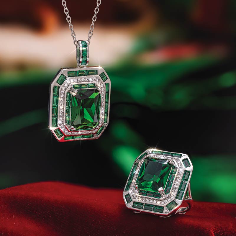 Women's Hypnotic Absinthe DiamondAura Necklace and Ring