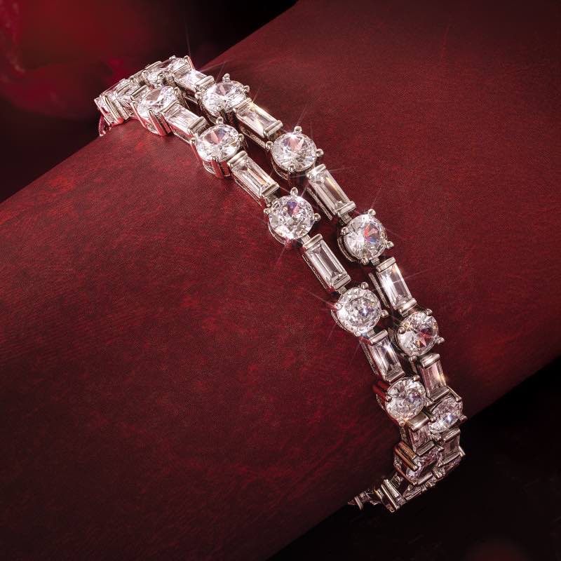 The Circle and the Square Bracelet (Rhodium-finished)