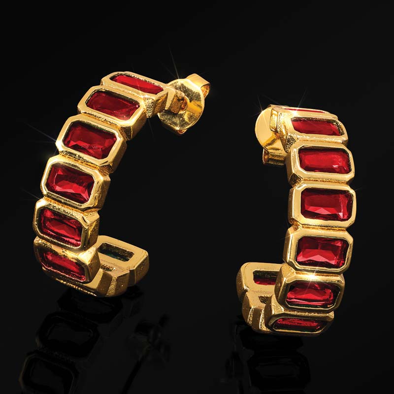 The Everlasting Song Hoop Earrings (red)