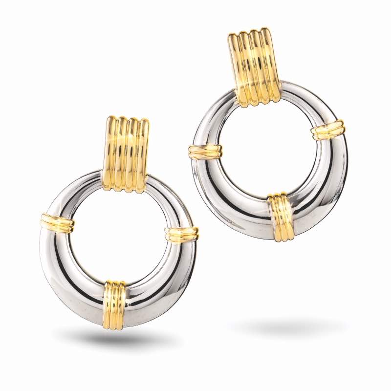 Women's Mixed Metal Door Knocker Earrings