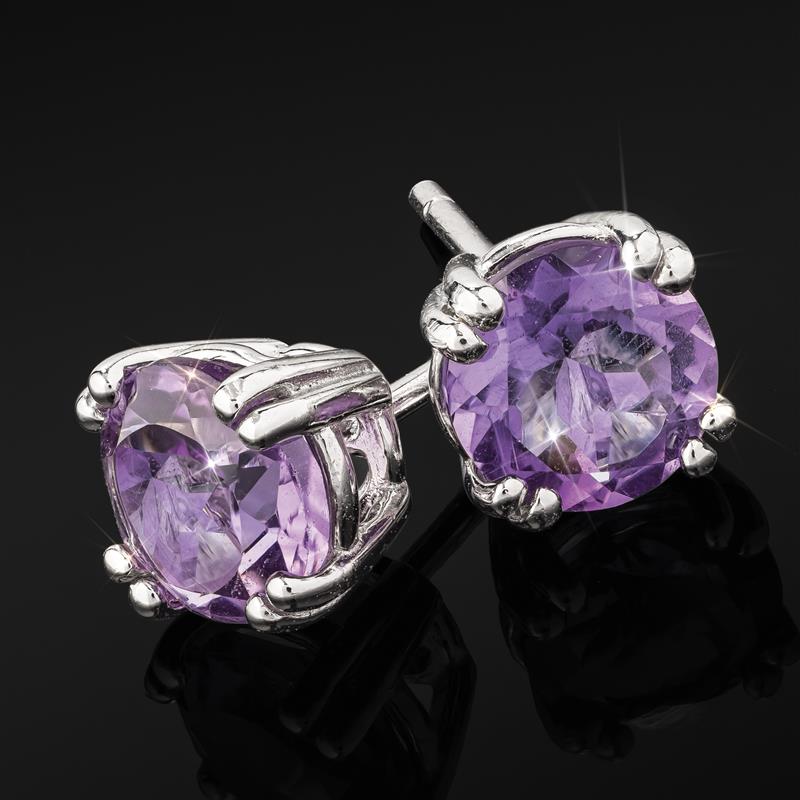 Women's Endless Love Amethyst Stud Earrings