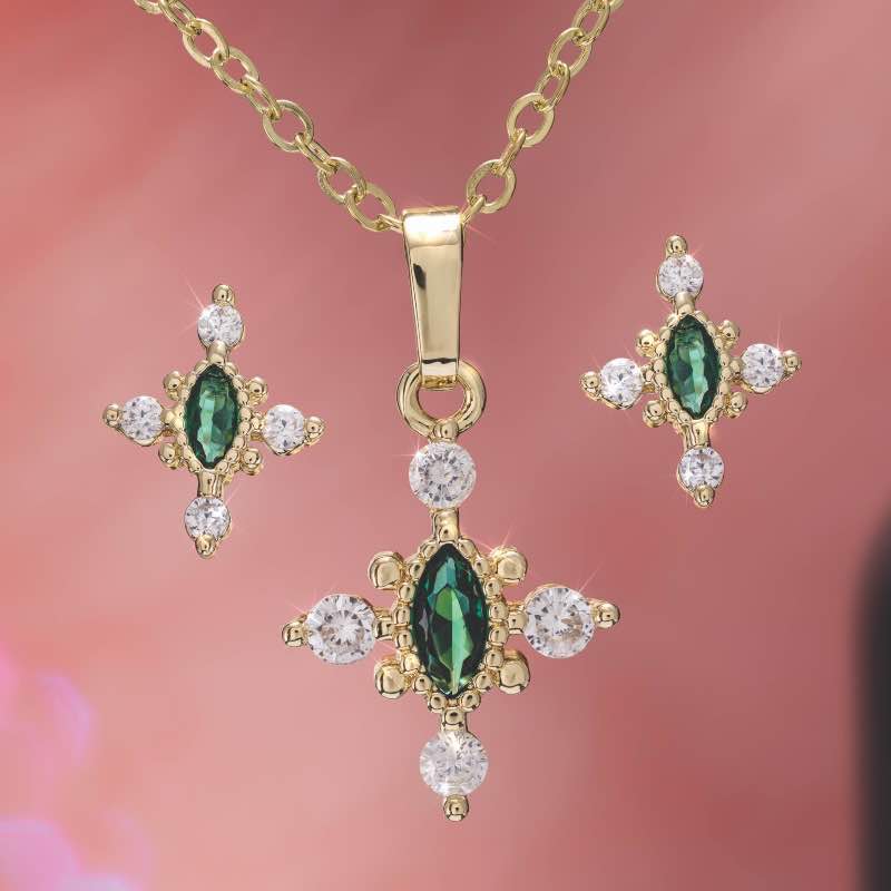 Emerald Isle Elegance Necklace & Earrings Set