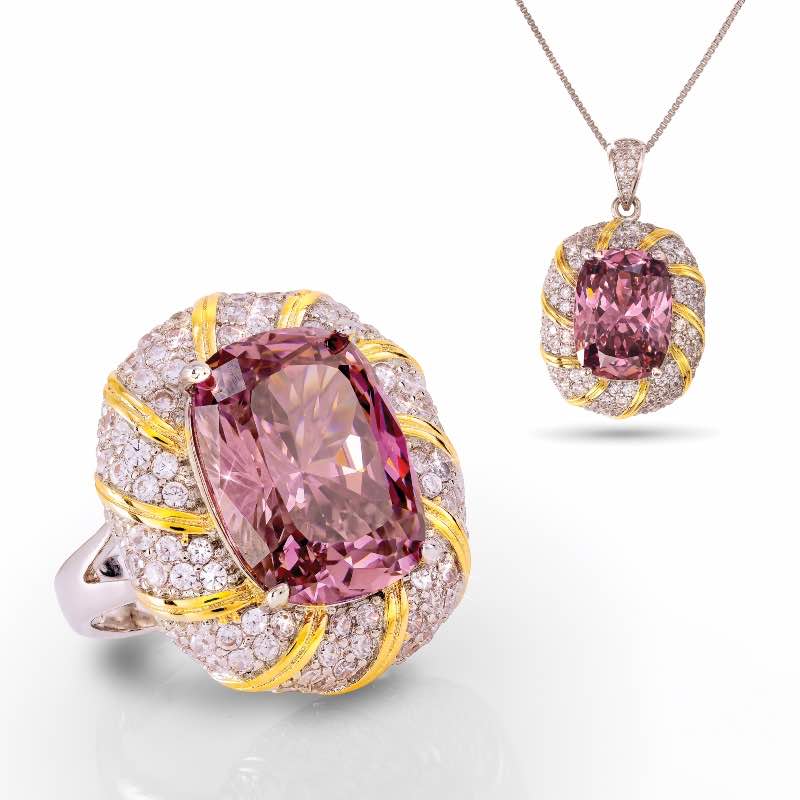 Lavender Dream DiamondAura Necklace and Ring