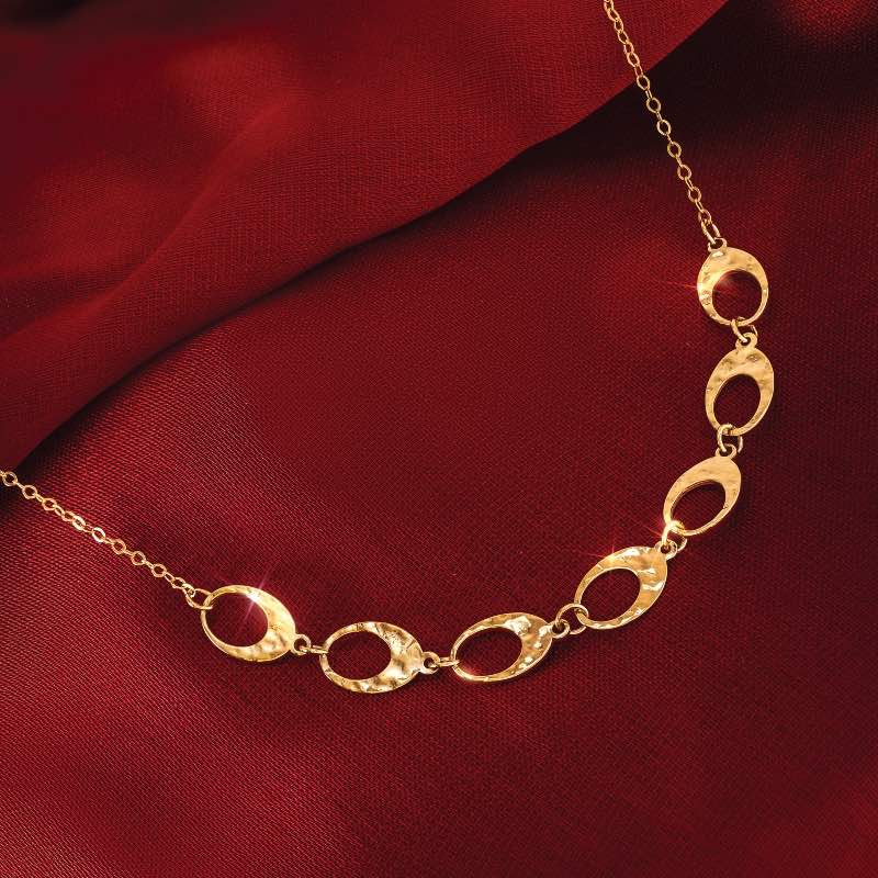 10K Yellow Gold Italian Oval Necklace