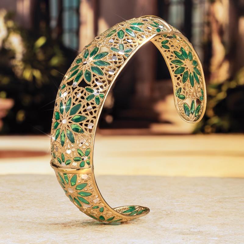 Verdant Filigree Italian Artisan Cuff