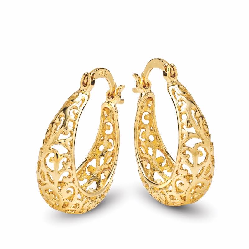 Baroque Filigree Hoop Earrings (set of 2)