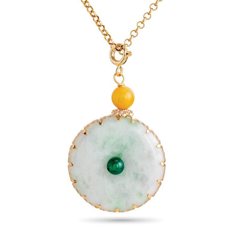 The Fortunes of Jade Circle Pendant plus Chain