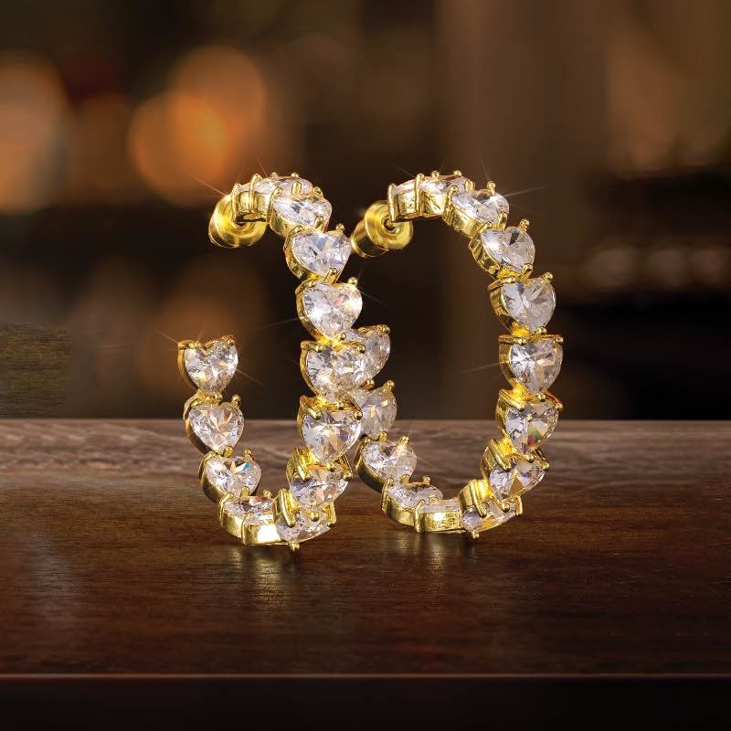DiamondAura Love Hoops (yellow gold-finished)