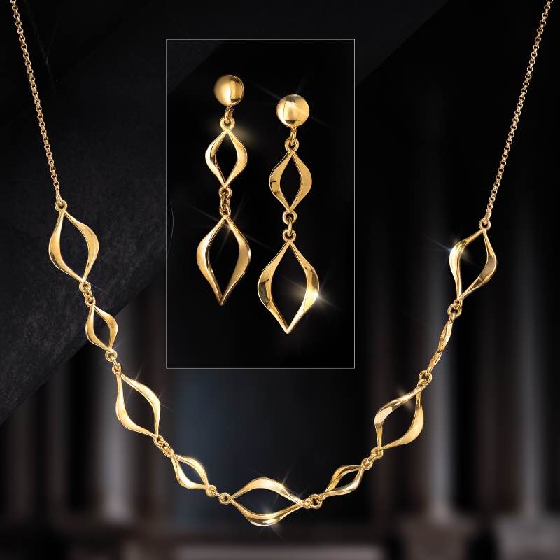 Italian Firenze Twist Necklace and Earrings