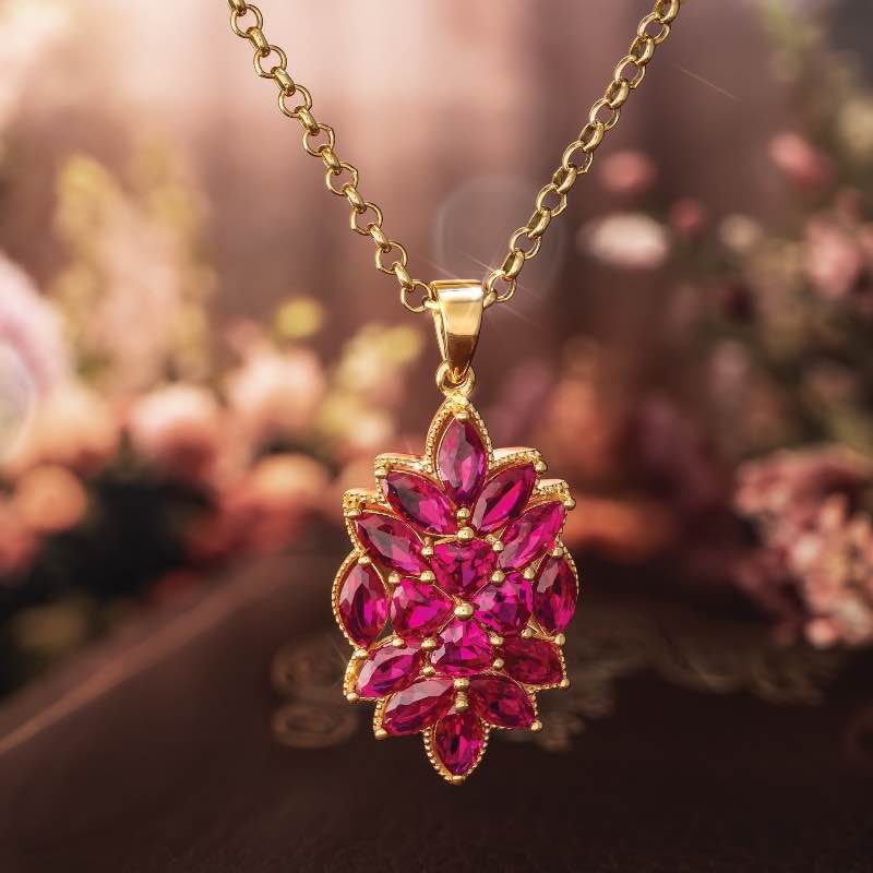 Scienza Ruby Affection Necklace & Earrings