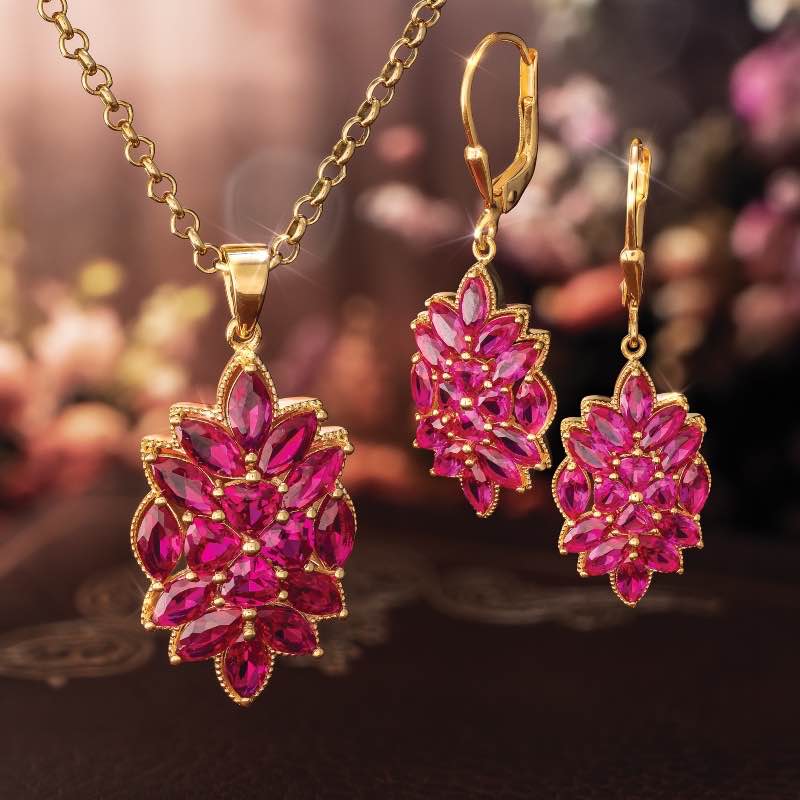 Scienza Ruby Affection Necklace & Earrings
