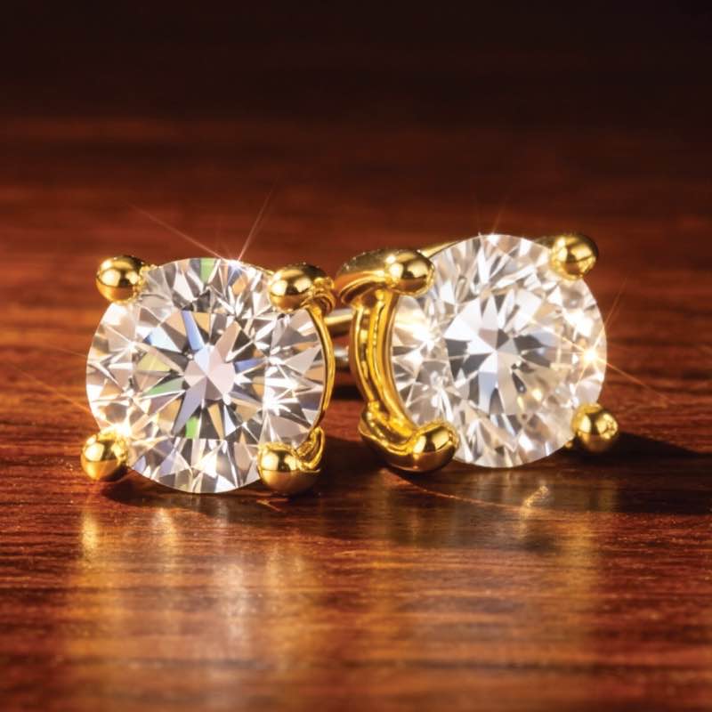 New Earth Lab-Grown Diamond Studs (14k Yellow Gold-1 ctw)