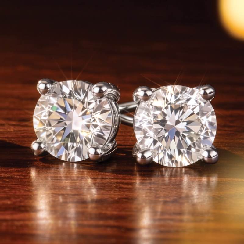 New Earth Lab-Grown Diamond Studs  (Sterling Silver 1/2 ctw)