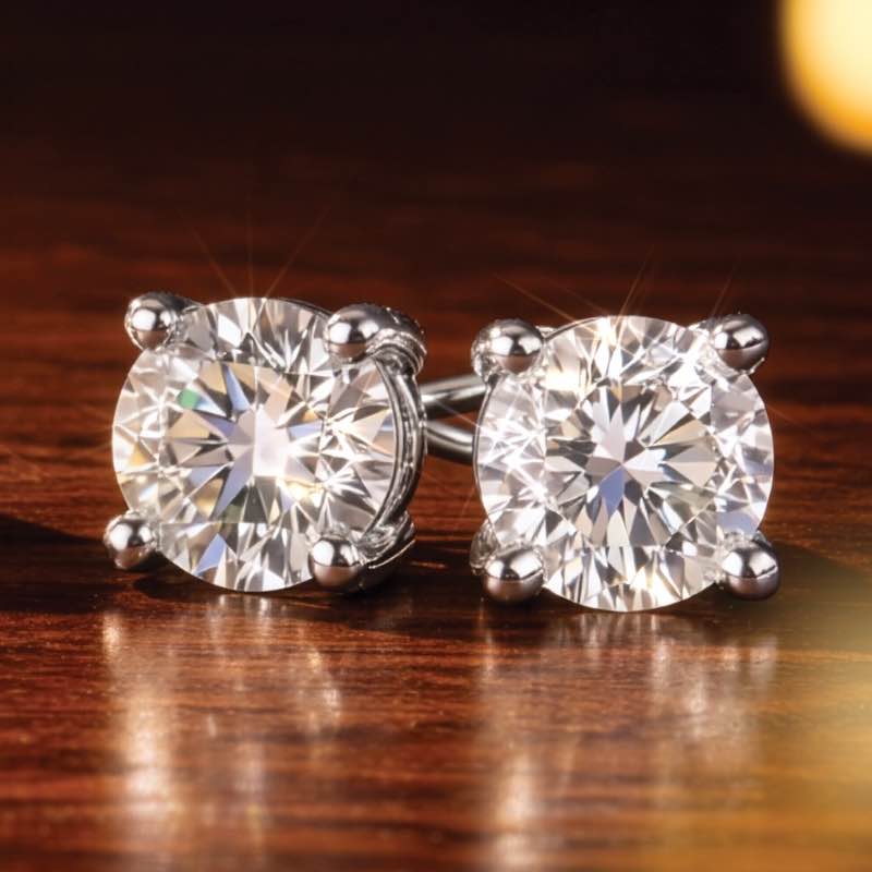 New Earth Lab-Grown Diamond Studs  (Sterling Silver 1 ctw)