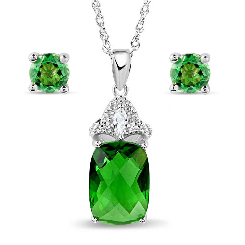 Spirit Lake Helenite Necklace & Earrings