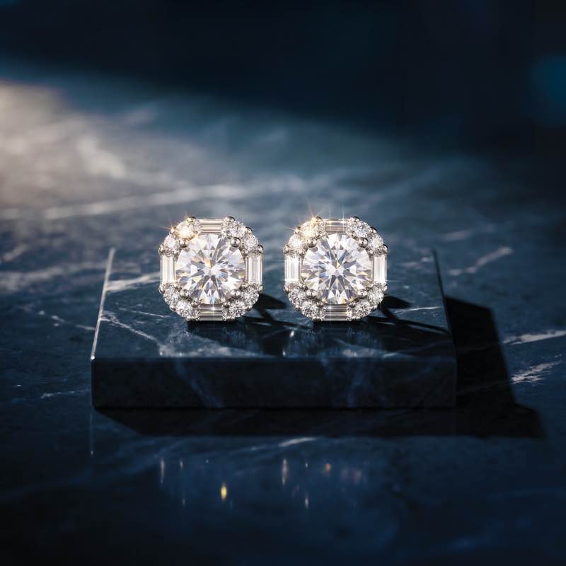Stellar Edge Moissanite Earrings