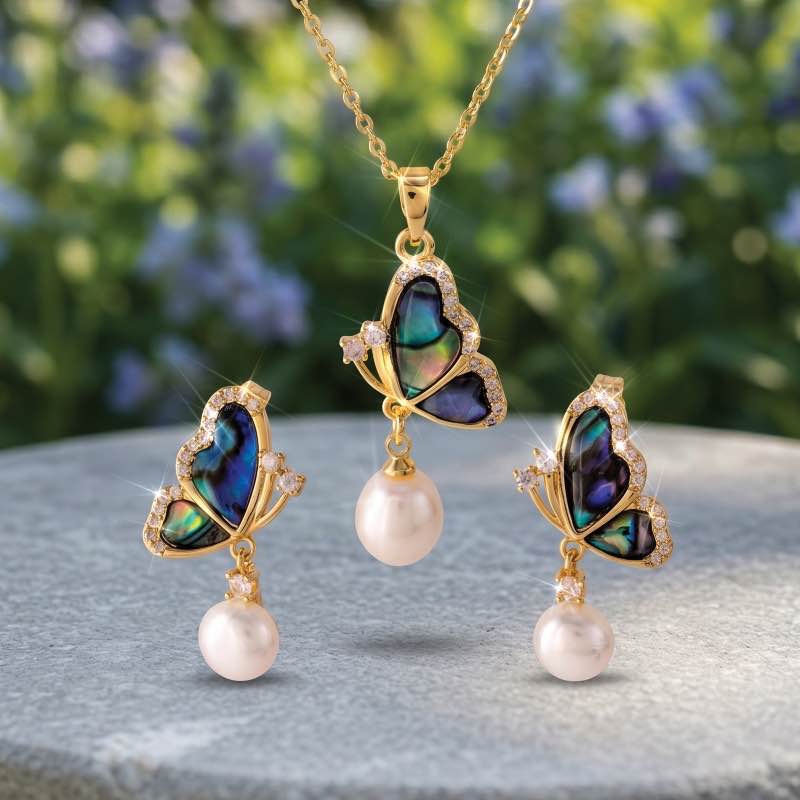 Tide & Wing Butterfly Necklace & Earrings