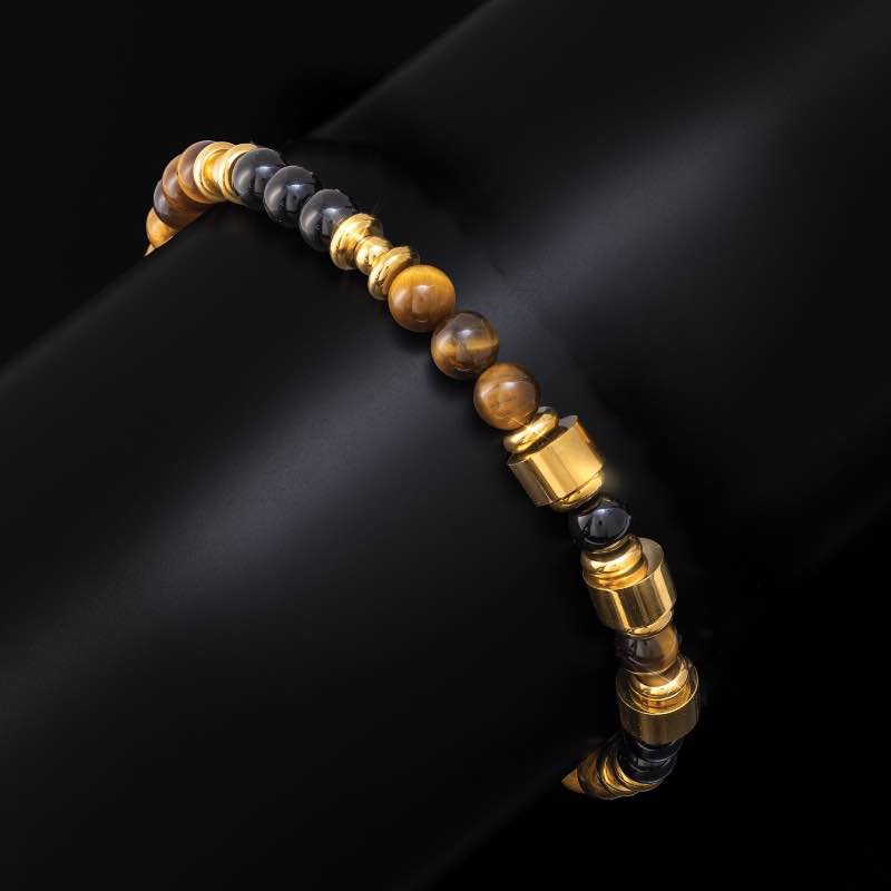 Men's Power Bracelet (Tiger's Eye & Black Onyx)