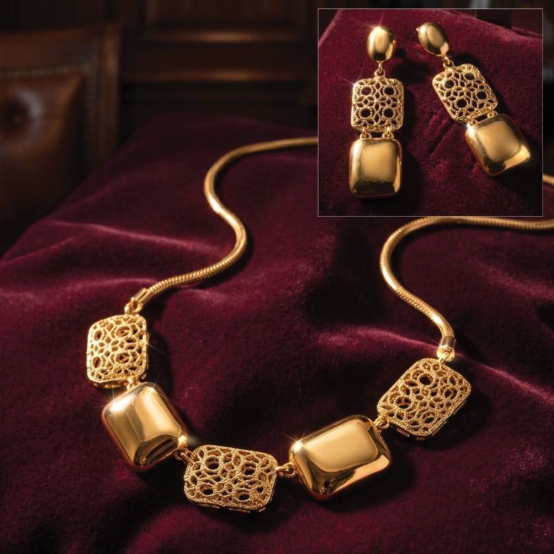 Arezzo Scrollwork Necklace & Earrings
