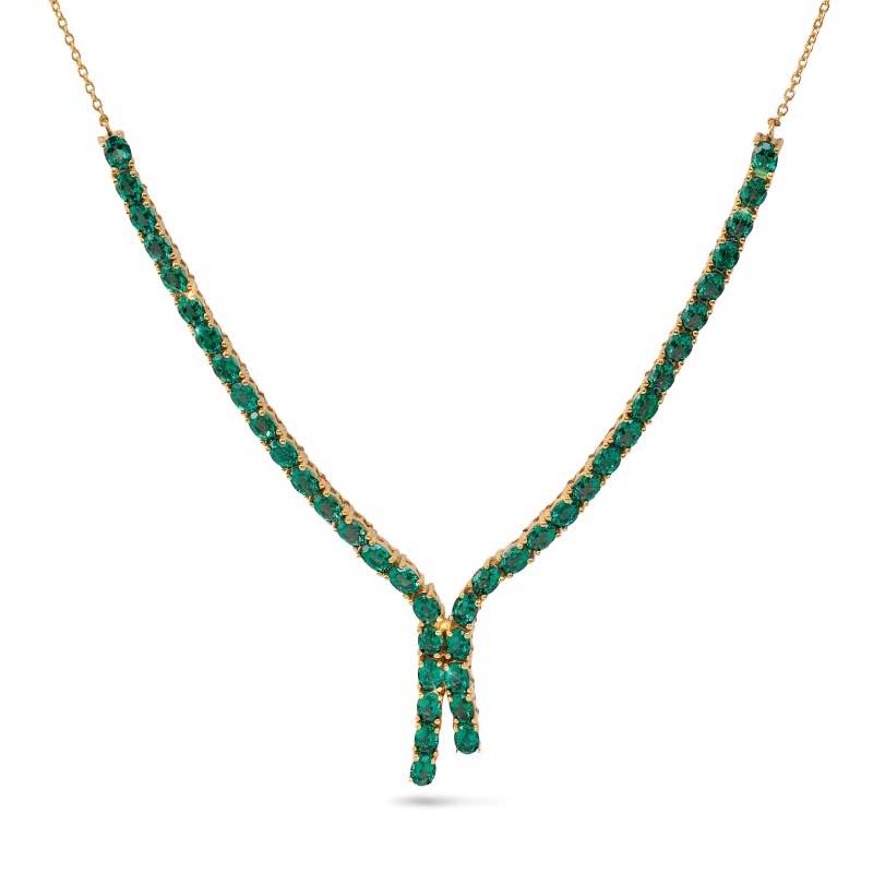 Scienza Emerald Cascade Lariat Necklace & Earrings