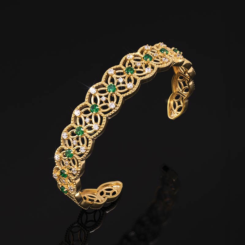 Green Florentine Lace Lattice Cuff