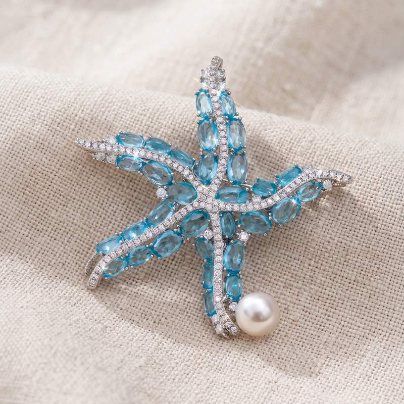 Pearl Tide Starfish Brooch