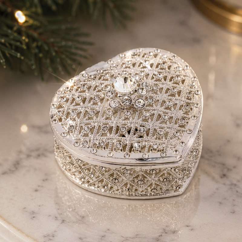 Jeweled Heart Keepsake Box