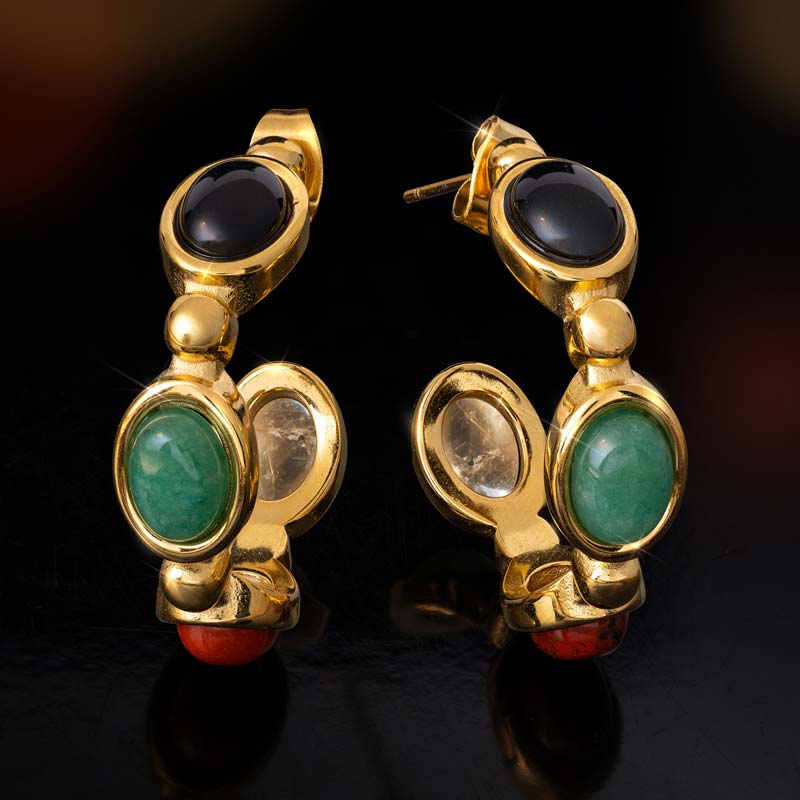 Jasper and Onyx Earrings