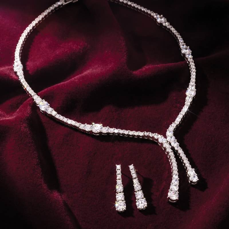 DiamondAura Cascade Necklace & Earrings