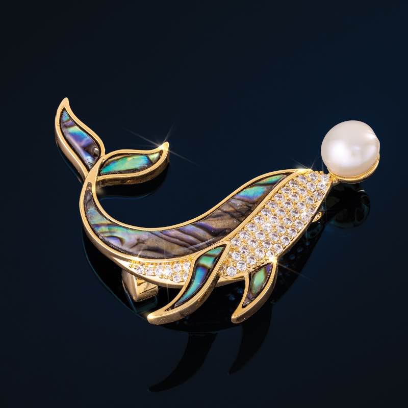 Ocean Treasure Whale Brooch