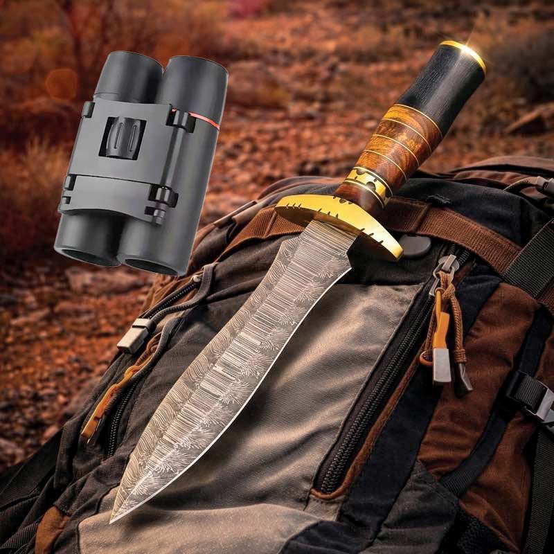 Damascus Explorer Knife Plus FREE Binoculars