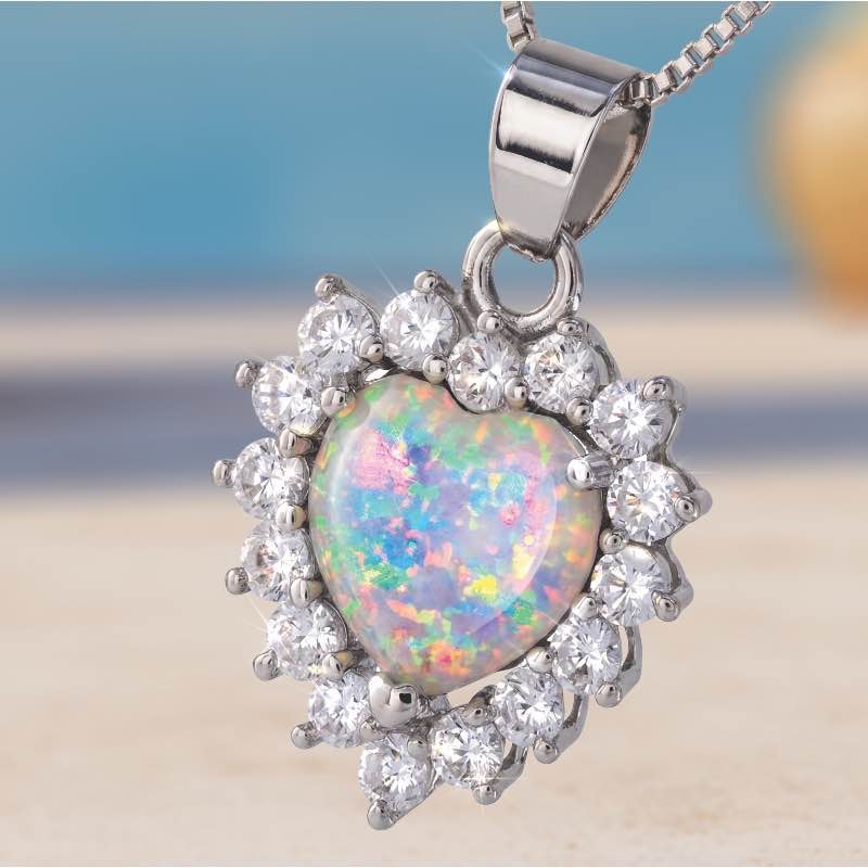 Everlasting Heart Lab-created Opal Necklace
