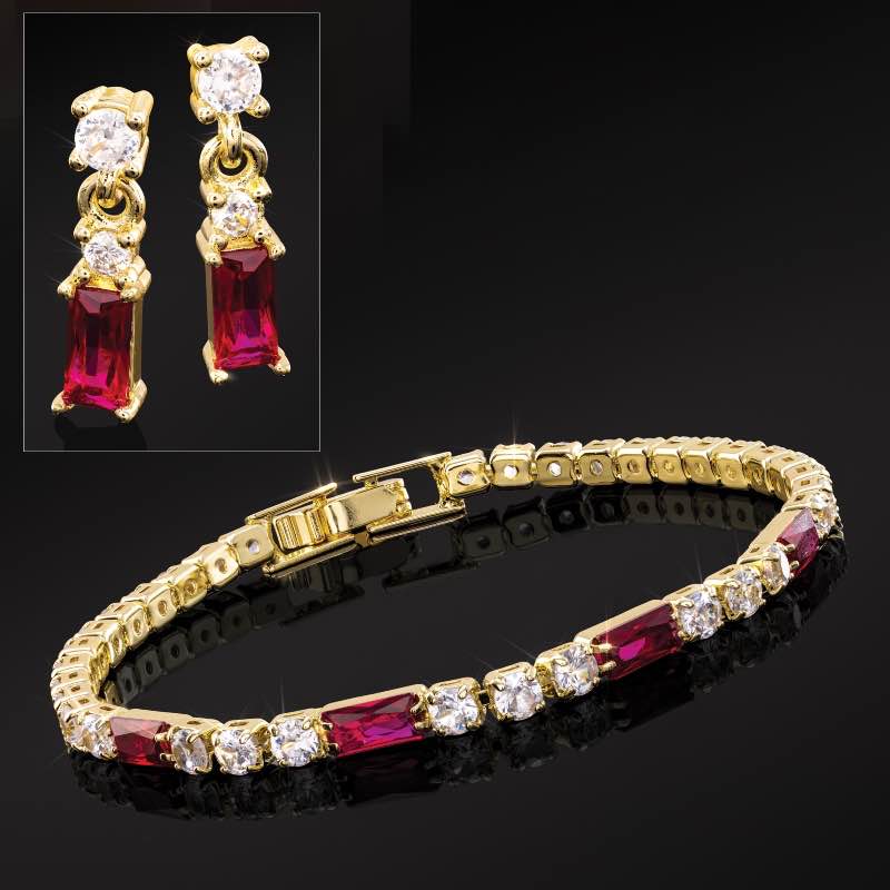 Rouge Royale Ruby Bracelet & Earrings
