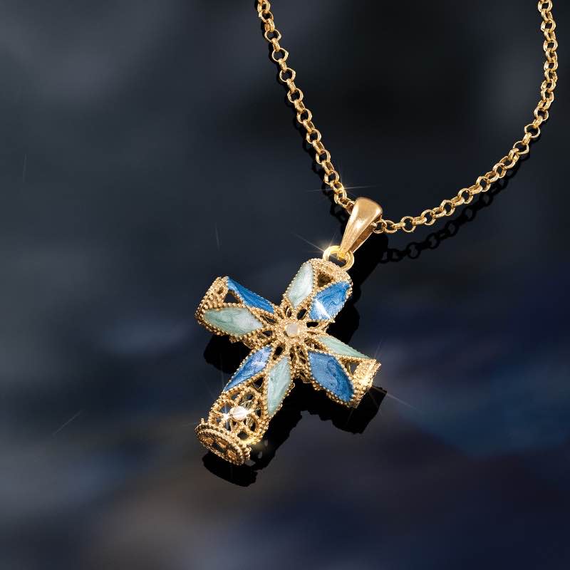 Bella Croce Pendant (Blue)