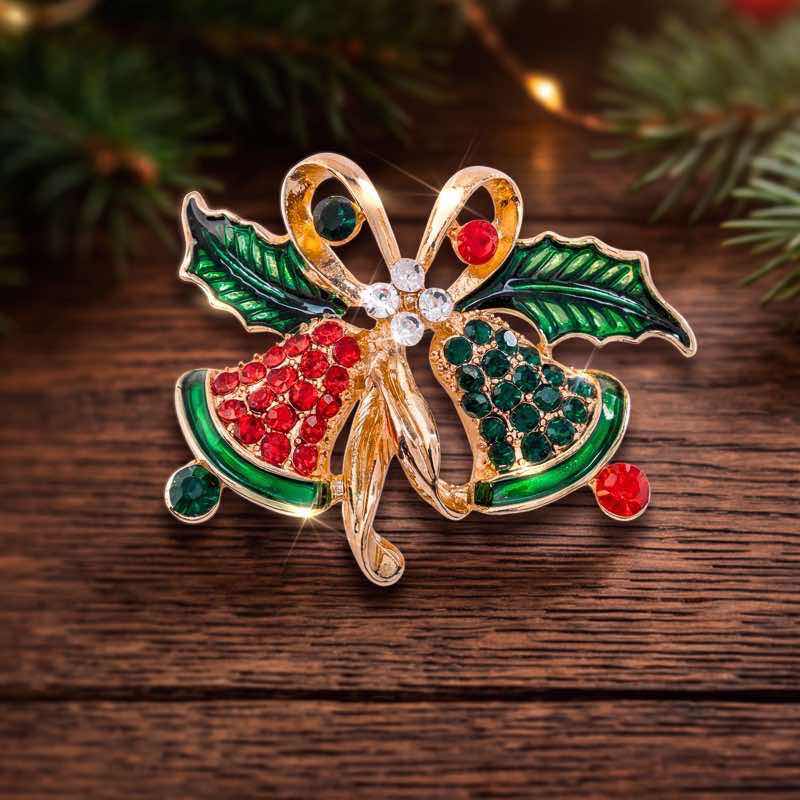 Merry & Bright Brooch (Holiday Bells)