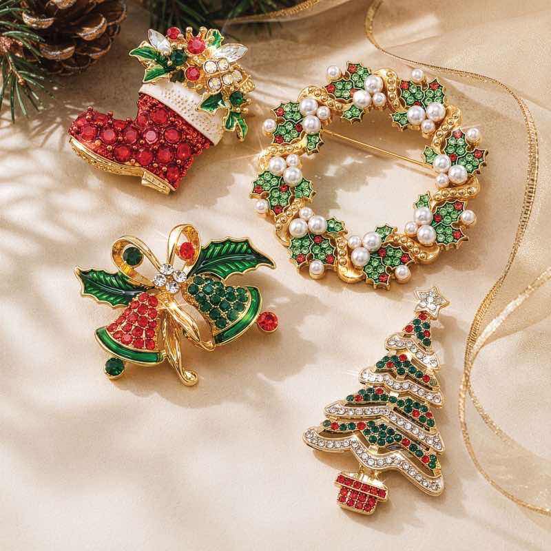 Merry & Bright Brooch (Set of All Four)