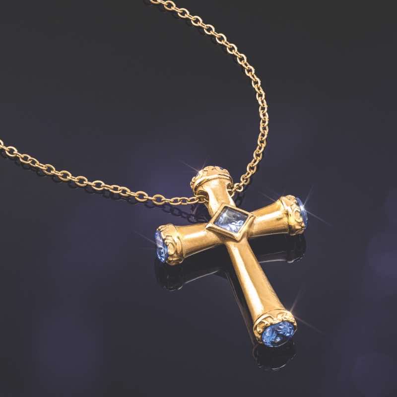 The Italian Blue Devotion Cross Necklace