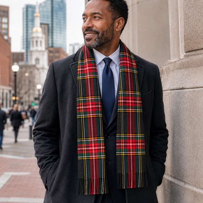 Men's Cashmere Scarf (Red Plaid)