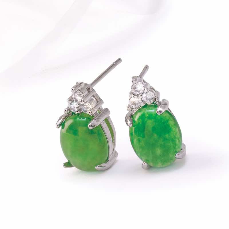 Imperial Green Jadeite Earrings