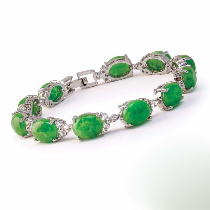 Imperial Green Jadeite Bracelet & Earrings