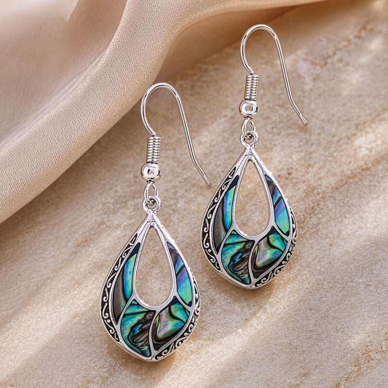 Bali Sea Light Abalone Earrings