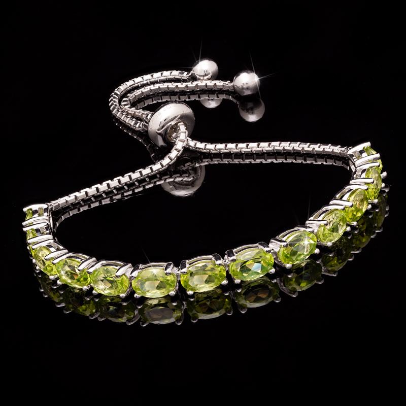 Gemstone Bolo Bracelet (Peridot)