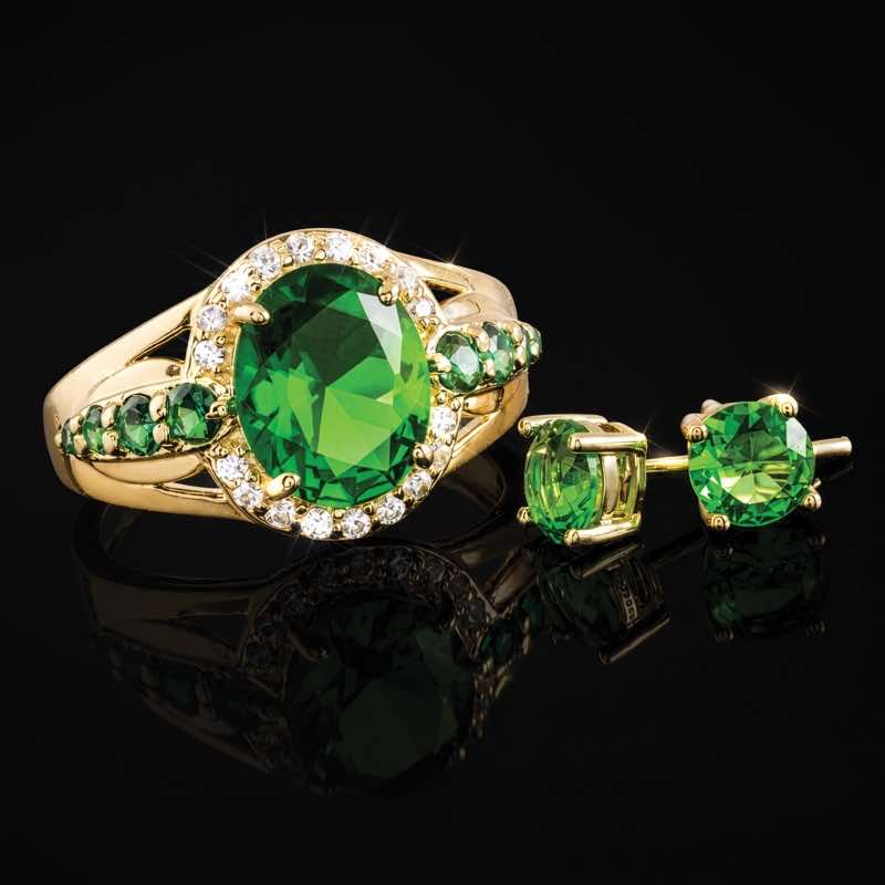 Helenite Luster Ring & Earrings