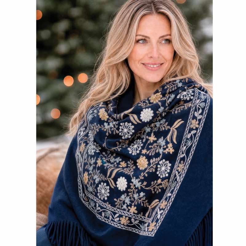 The Gallery Cashmere Shawl (Versailles Blue)