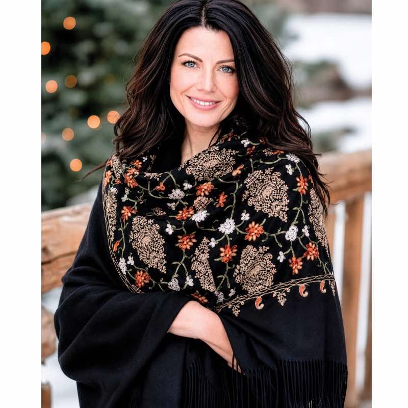 The Gallery Cashmere Shawl (Florentine Noir)
