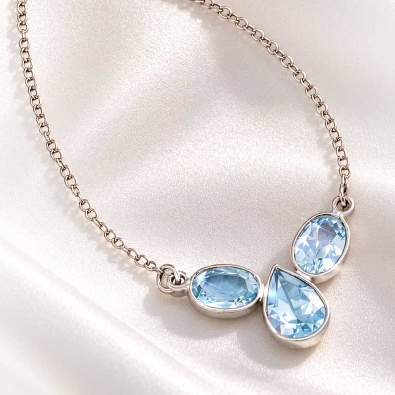 Blue Topaz Trilogy Necklace